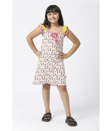 Sini Mini - Pink Cotton Girls Frock ( Pack of 1 ) - None