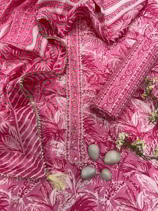 Hand Work Cotton Gota Suit