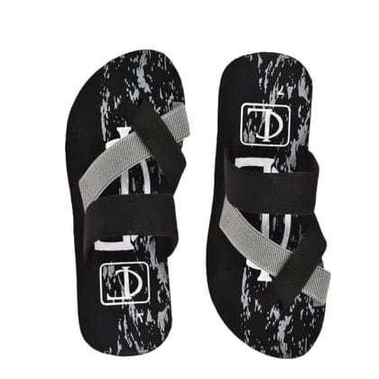 Nextwave Synthetic Leather Men's Black Slippers Size-8