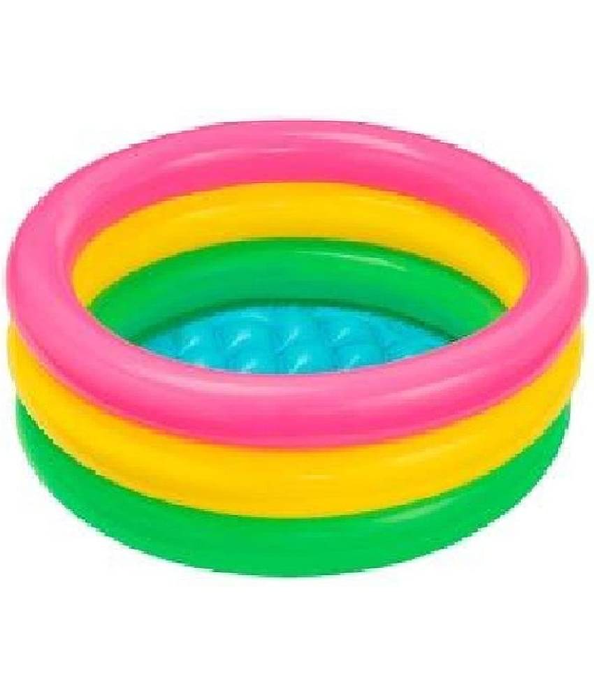 Kidsaholic Inflatable Baby Bath Tub Pool, Multi Color (3-feet)