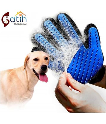 Gatih Pet Grooming Glove - Gentle Deshedding Brush Glove - Efficient Pet Hair Remover Mitt - Massage Tool with Enhanced Five Finger Design - Perfect for Dogs & Cats with Long & Short Fur