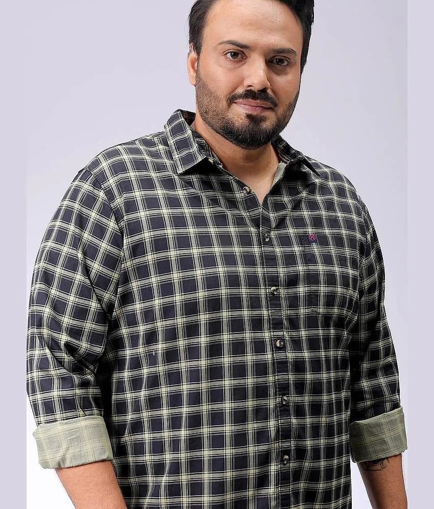 HARDSODA 100% Cotton Regular Fit Checks Full Sleeves Mens Casual Shirt - Black ( Pack of 1 ) - None