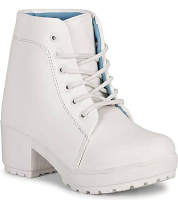 Saheb - White Women's Ankle Length Boots
