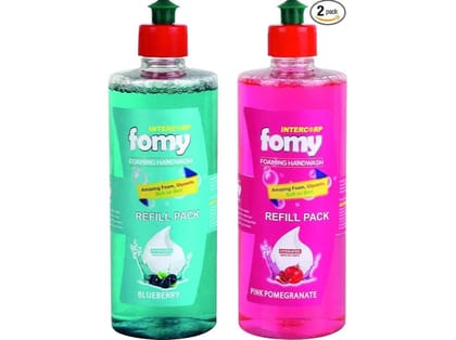 Intercorp Fomy Antibacterial Soft Refreshing Foaming Hand Wash Refill, 500 ml Each (Blueberry & Pink Pomegranate - Pack of 2) Intercorp Fomy Antibacterial Soft Refreshing Foaming Hand Wash Refill, 500 ml Each (Blueberry & Pink Pomegranate - Pack of 2)