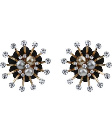 Silver Shine - Golden Stud Earrings ( Pack of 1 )