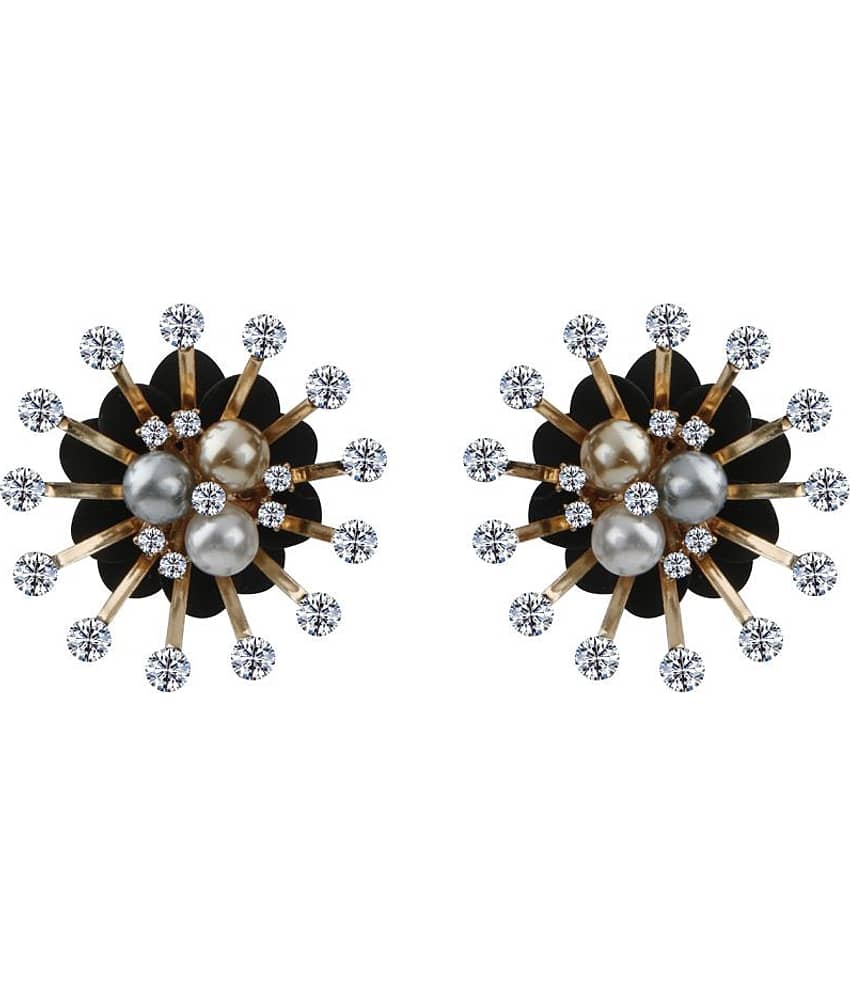 Silver Shine - Golden Stud Earrings ( Pack of 1 )