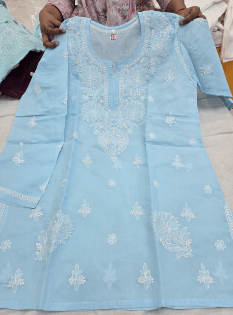 Top voile cotton neck buti