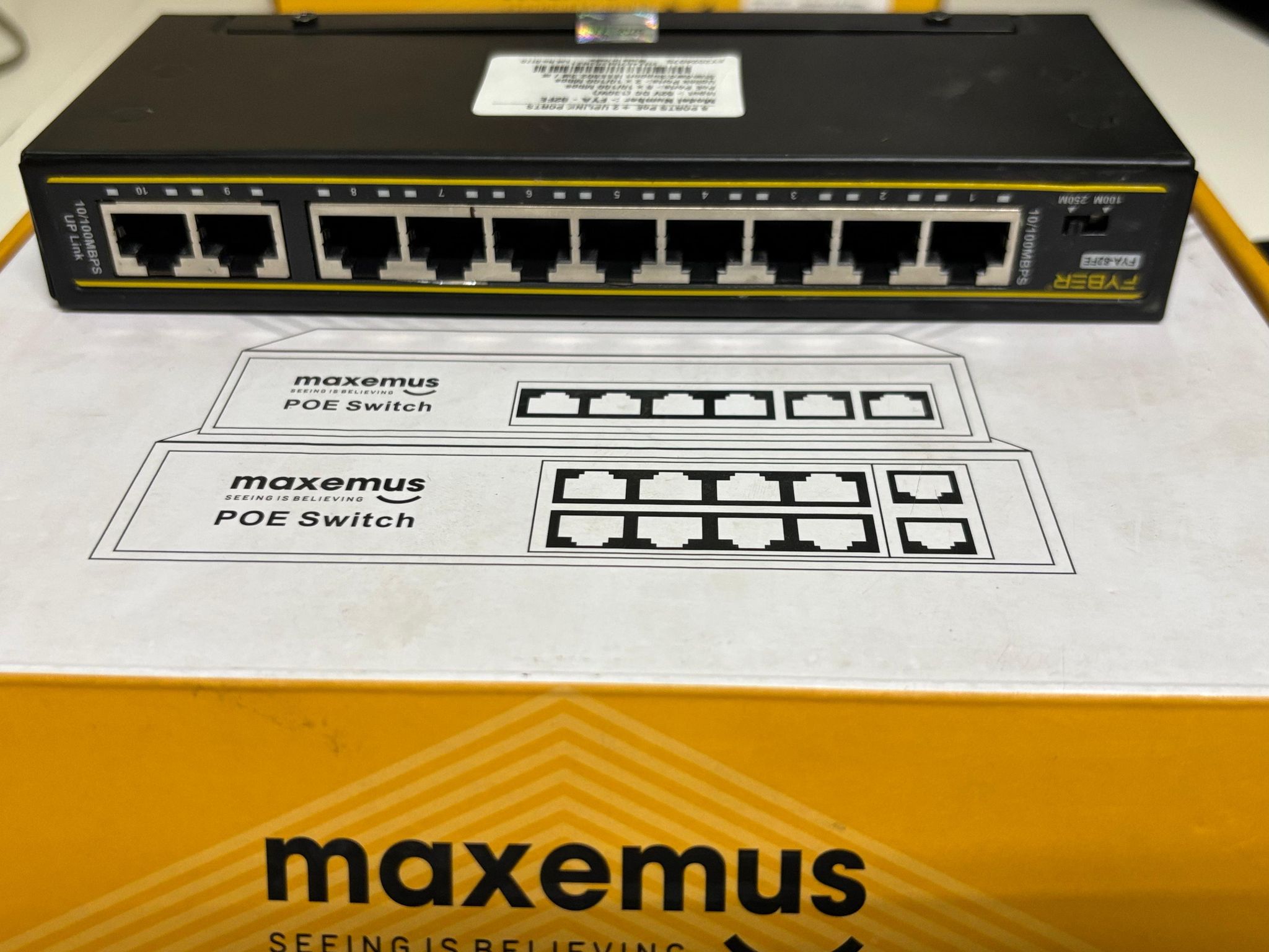 Maxemus MX-0802-96W 8-Port PoE Network Switch with 2 Uplink Ports – 96W Power