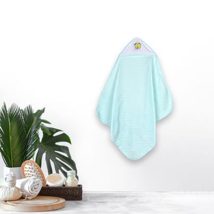Ultra Soft Cotton Baby Hooded Towel - Green - 70x70 cm ( 0-3 Months )
