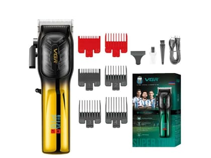 VGR V-654 Professional Trimmer 200 min Runtime 10 Length Settings (Yellow, Black)