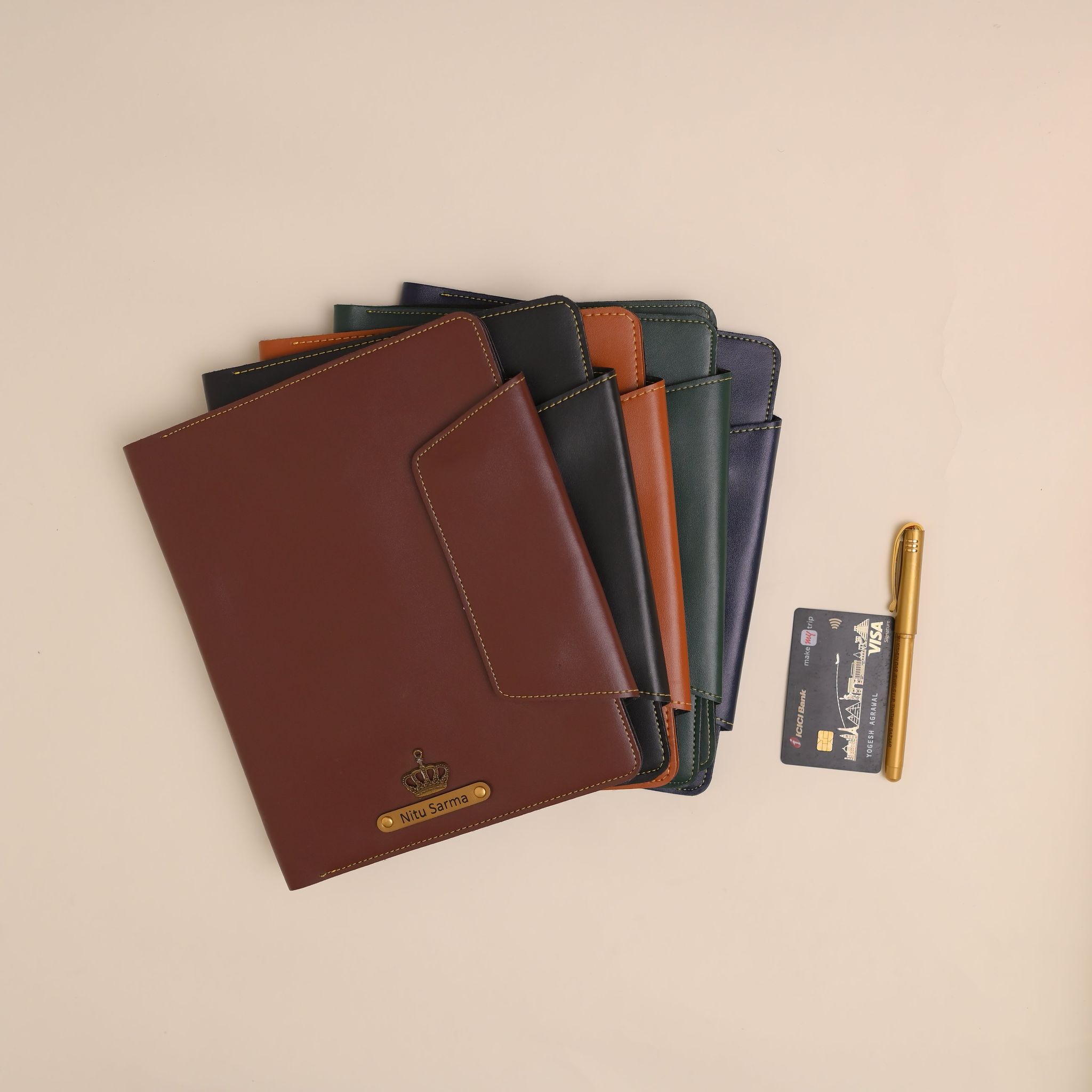 Personalised Office Folder in Navy Blue