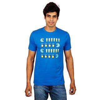 Red Line Blue Slogan Printed Crew Necks