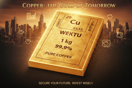 1kg 99.9% Pure Copper Ingot Bar with Elemental Details