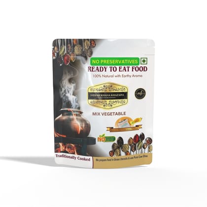 INDIAN KHANA KHAZANA Ready to eat Mix Vegetable 252gm | No Added Preservative and Colours | Serve Hot Anytime Anywhere with our Flameless Food Heater inside the Pack | Indian Tasty Flavour Ready to Eat Food |