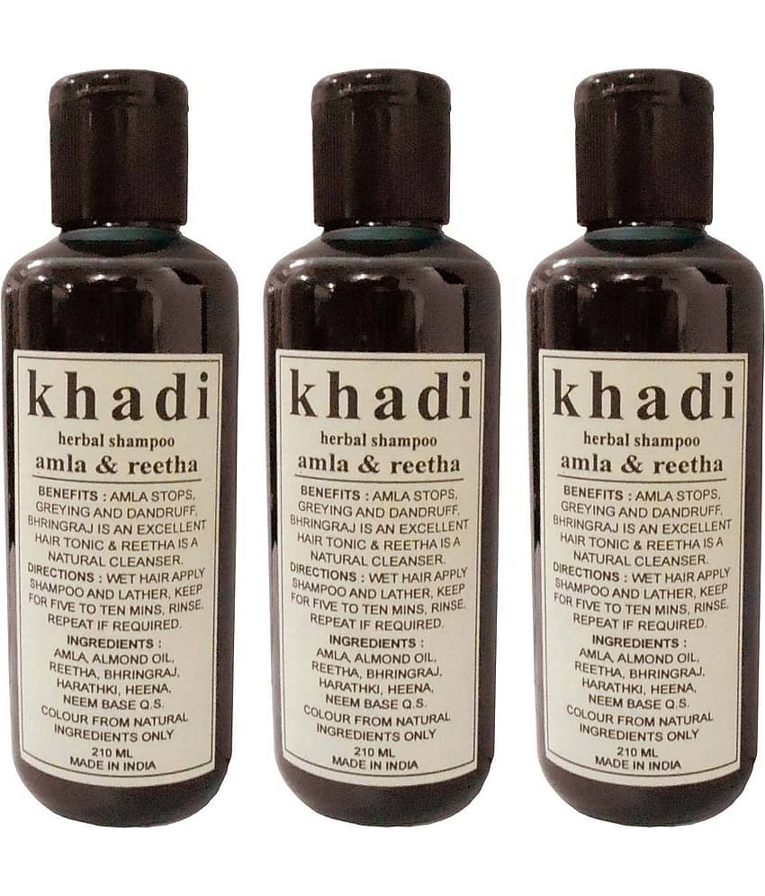 Khadi Herbal amla & reetha Shampoo 210 ml - Pack of 3