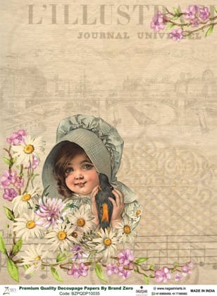 Brand Zero Premium Quality Decoupage Paper Pack of Two - Design Code: BZPQDP10035