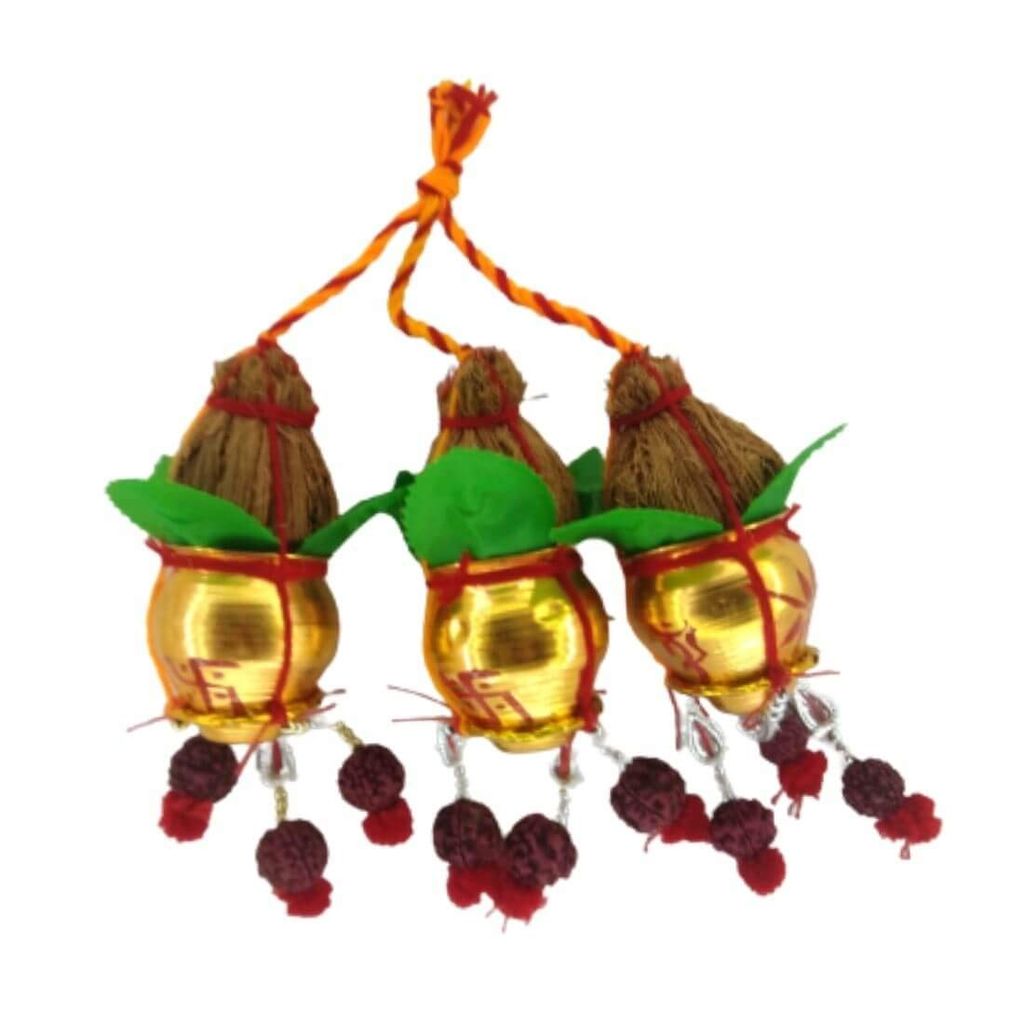 MAYAPURI Traditional Hanging Mangal Ghat for Decoration/Mangal Kalash/Mangol Ghat (Pack of 3) - Pooja Needs | Buy online on ZillyBuy