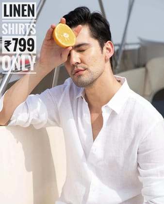 PREMIUM LINEN SHIRT WHITE full sleeve-L-42