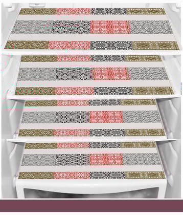 Generic PVC Floral Fridge Mats ( 43 29 ) Pack of 4 - Multicolor