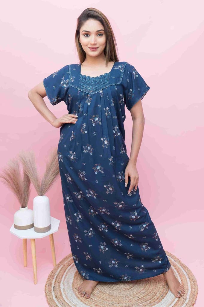 Luxurious Women Women's Lace Nighty | Breathable Alpine Fabric | Elegant &amp; Comfortable Night