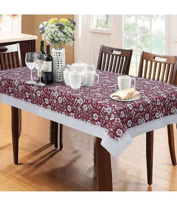 Printed PVC 6 Seater Rectangle Table Cover ( 228 x 152 ) cm Pack of 1 Rust