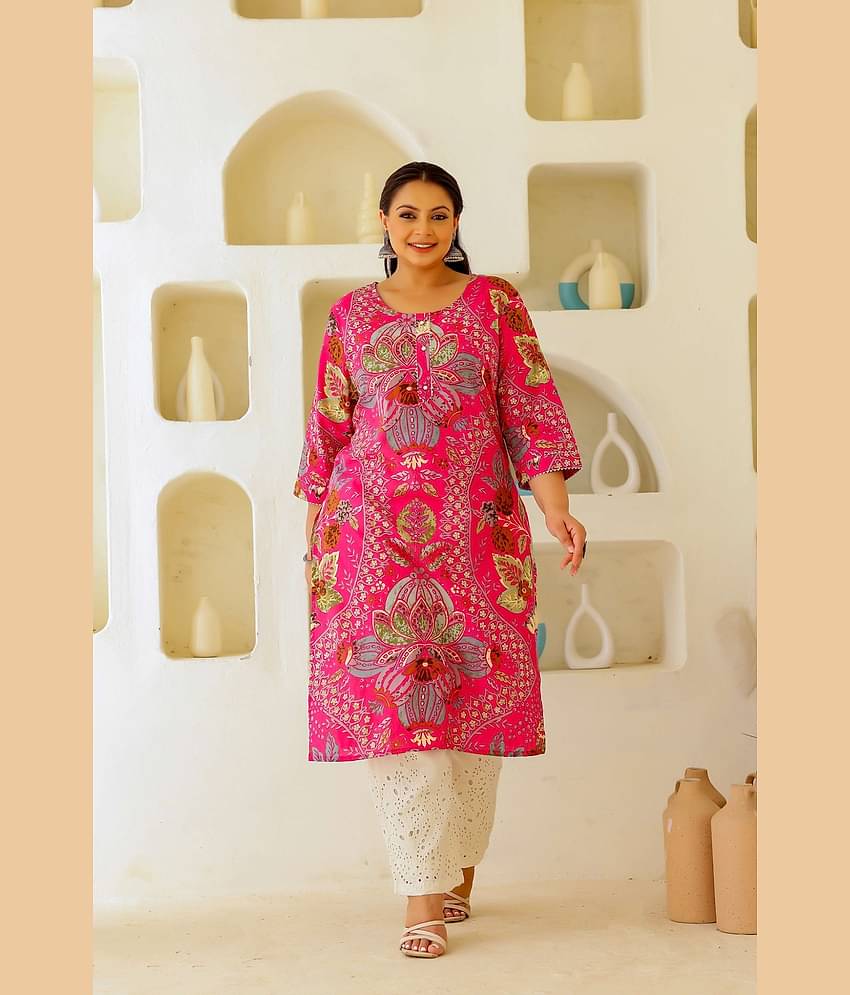 Flavia Creation Women Cotton Printed A-line Kurti ( Multicolor )