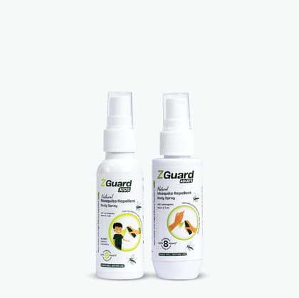 Natural Mosquito Repellent Spray for Adult and Kids Combo | Powerful Anti-Mosquito Spray | Clinically Proven Formula | Paediatrician & Dermatologically Tested