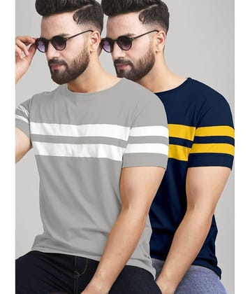 AUSK Pack of 2 Cotton Blend Regular Fit Men's T-Shirt ( Peach )