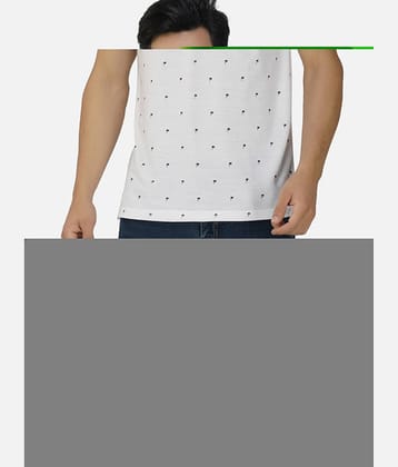 XFOX Pack of 1 Cotton Blend Regular Fit Printed Half Sleeves Men's Polo T Shirt ( White )
