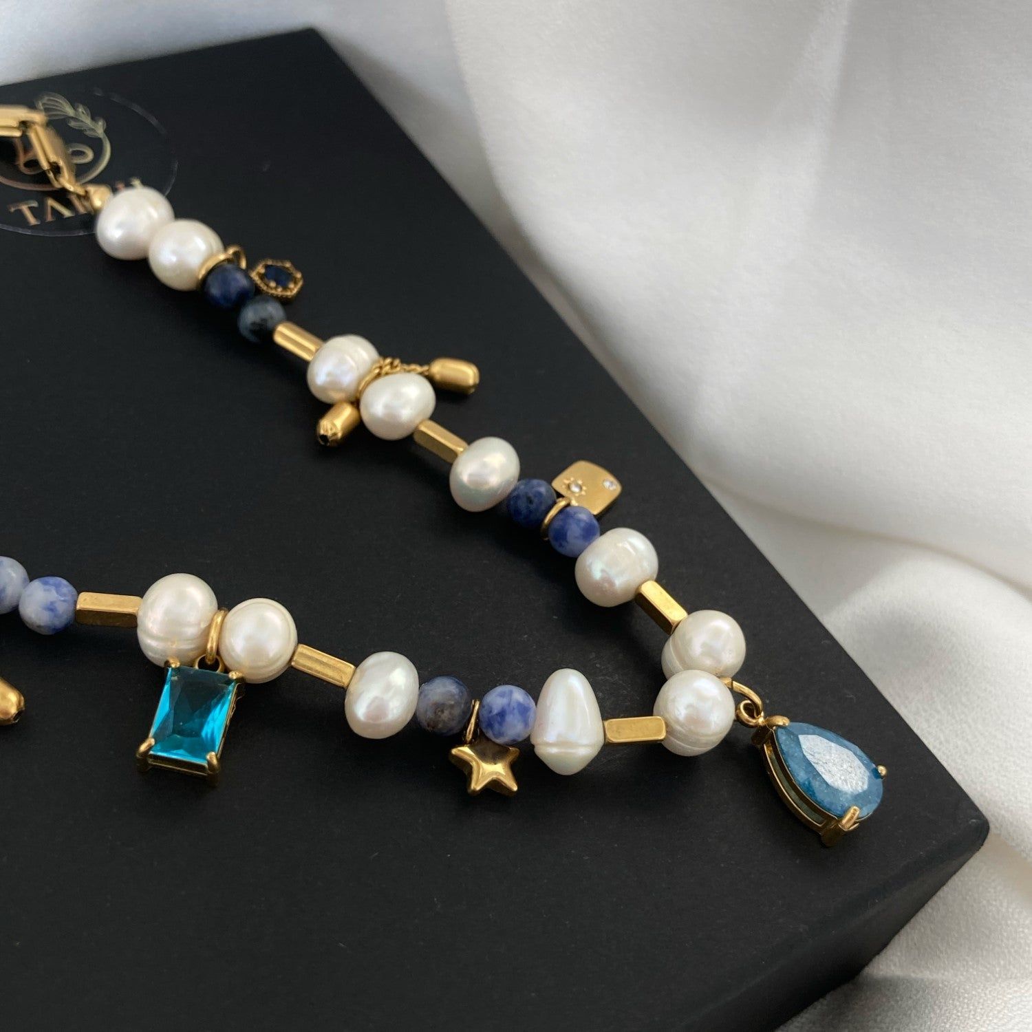 Ocean-Stainless Steel / Freshwater Pearls / Blue
