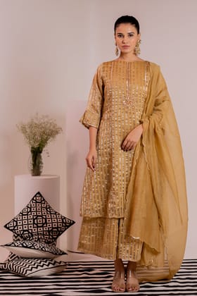 Sauvaran Kurta Set with Chanderi Dupatta-S