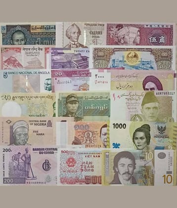 Rare Collection Set of 18 Different Country Notes Gem UNC