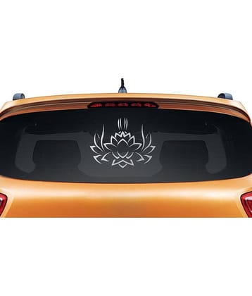 Walldesign Tribal Lotus Car Sticker - Silver