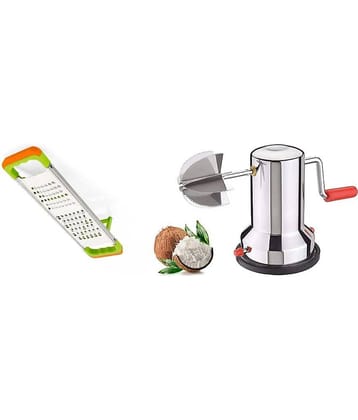 iview kitchenware - Stainless Steel Vegetable Grater,Coconut Grater,Cheese Grater ( Pack of 2 ) - Silver
