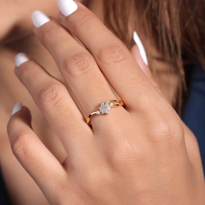 Marlowe Daily Wear Moissanites Silver Ring | 22KT Gold Vermeil-13 / Yellow Gold