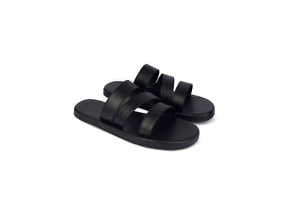 Paaduks Adi Crossover Vegan Leather Black Slides - UK 6