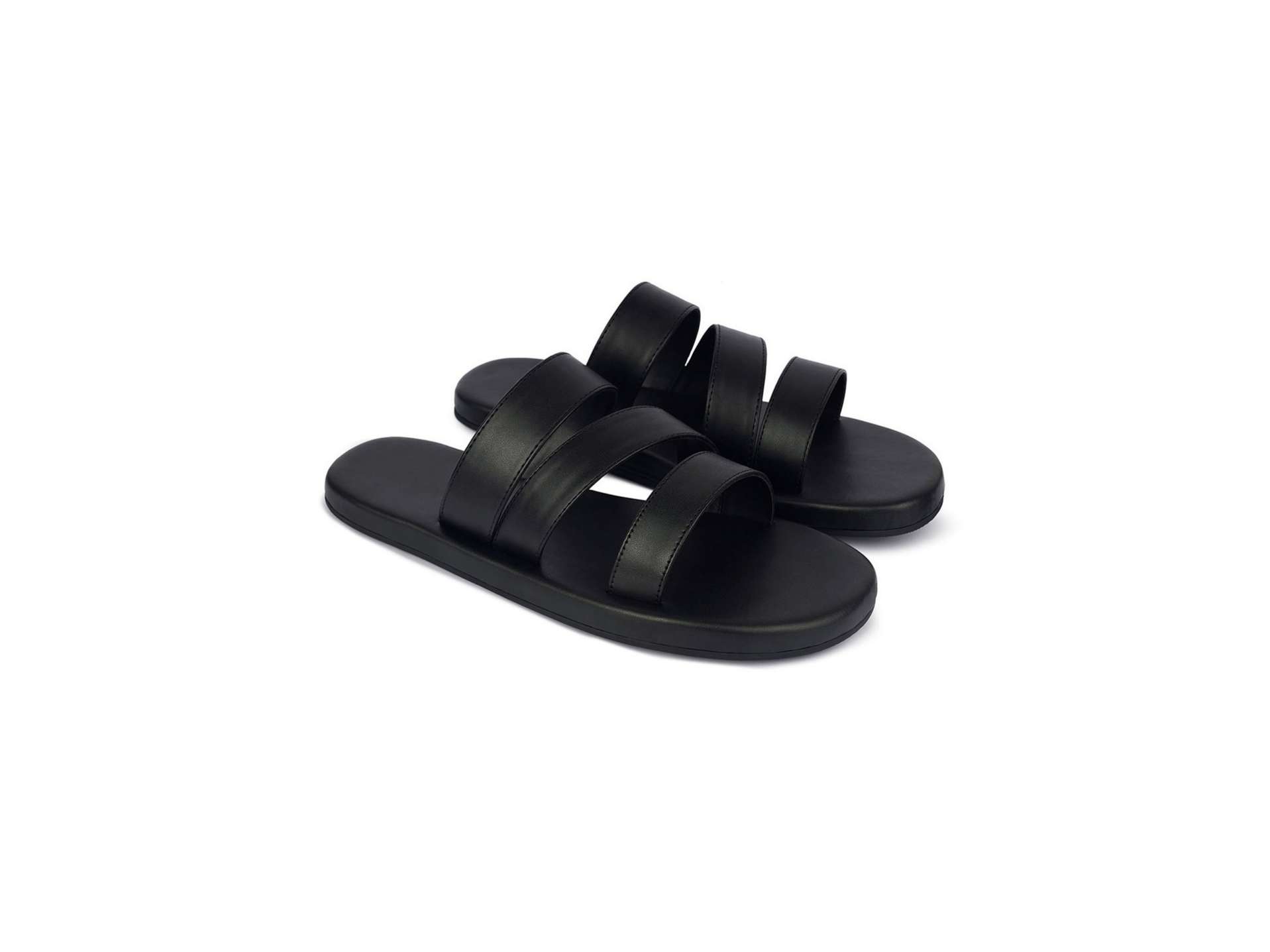 Paaduks Adi Crossover Vegan Leather Black Slides - UK 6
