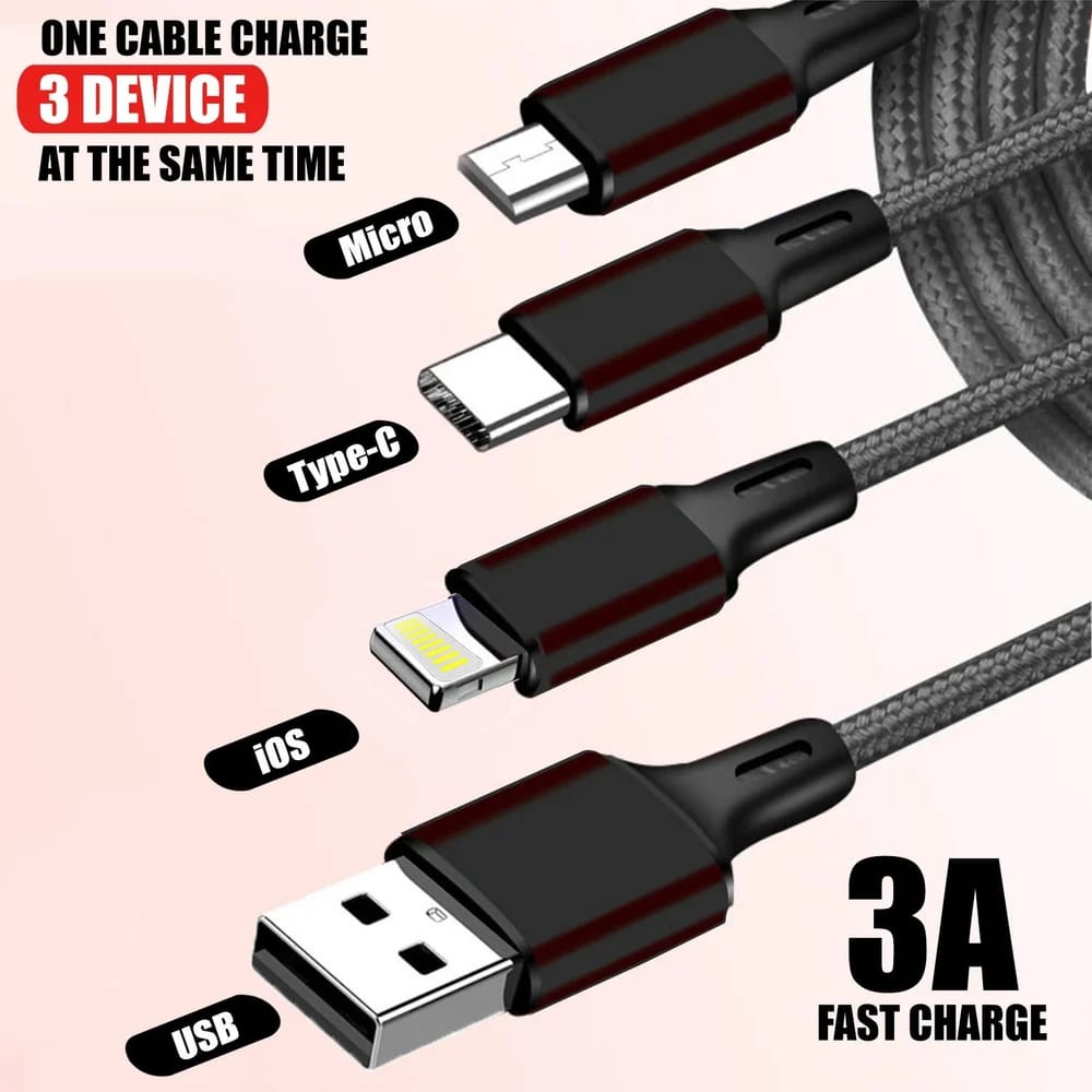 3 In 1 Usb Data Charging Cables