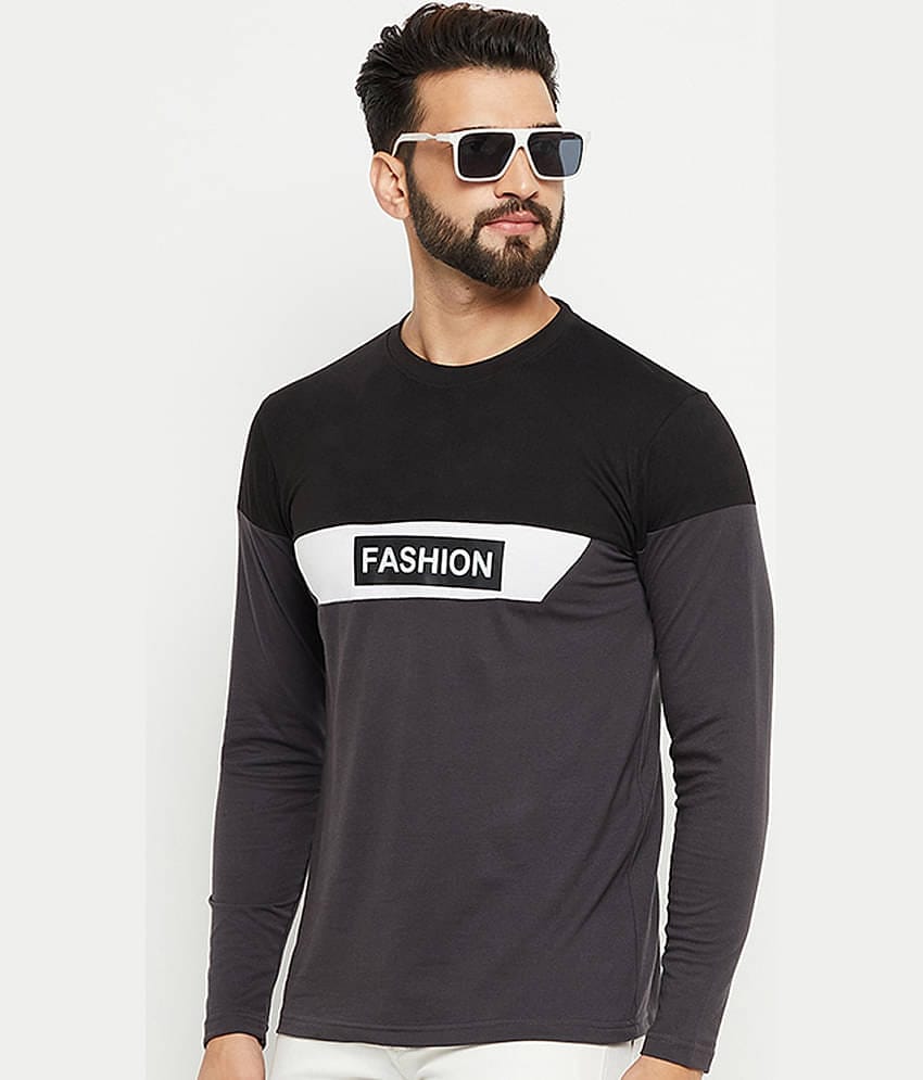 Emerald Pack of 1 Cotton Blend Regular Fit Men's T-Shirt ( Grey )