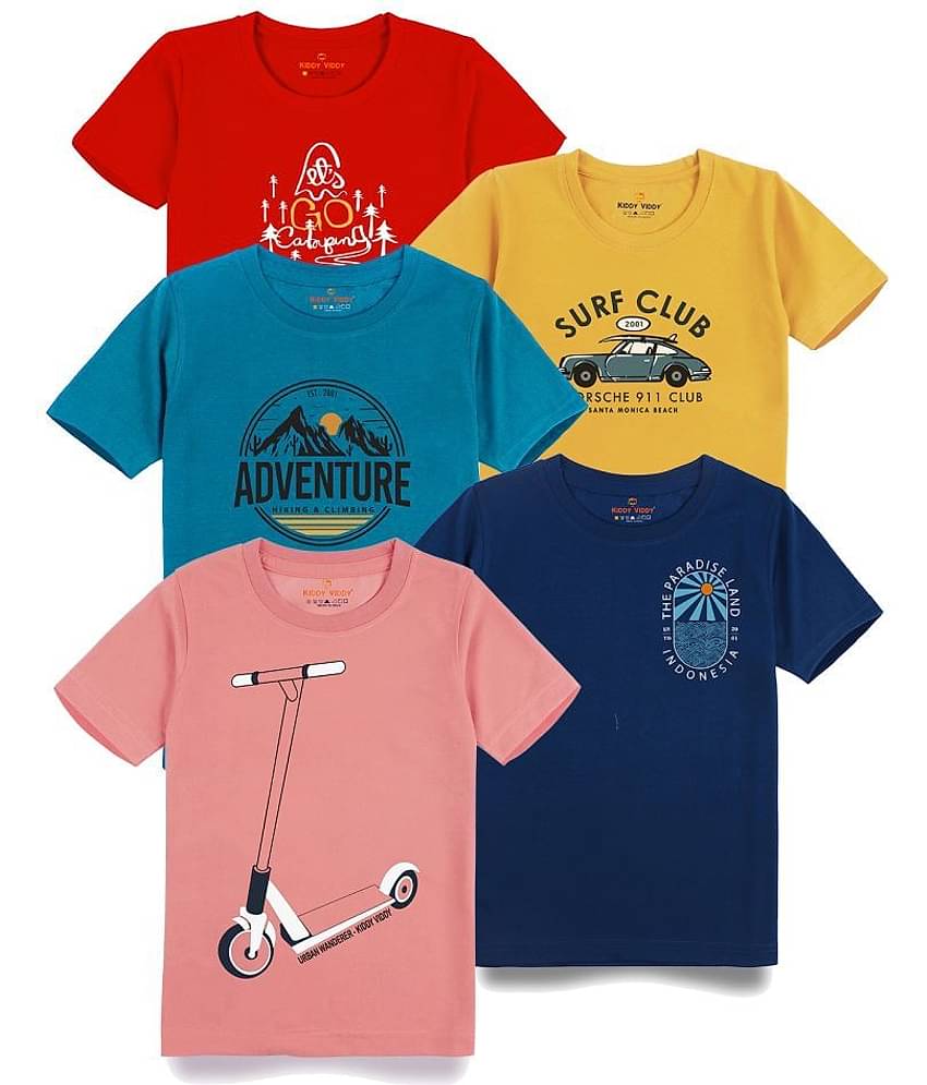 KIDDY VIDDY Pack of 1 Boys Cotton T-Shirt ( Teal )