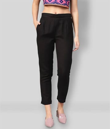 Juniper - Black Rayon Slim Fit Women's Casual Pants  ( Pack of 1 )