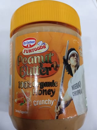 DR.OETKER FUNFOODS PEANUT BUTTER CRUNCHY 100%ORGANIC HONEY 375GM