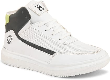 Woakers White Synthetic Leather Lace Up Causal Shoes for Men - UK8