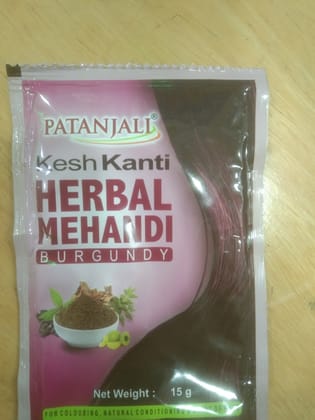 Patanjali Kesh kanti Herbal Mehandi Burgundy Net weight: 15 g 
