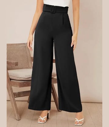 kotty Women Rayon Blend Casual Trousers ( Black )