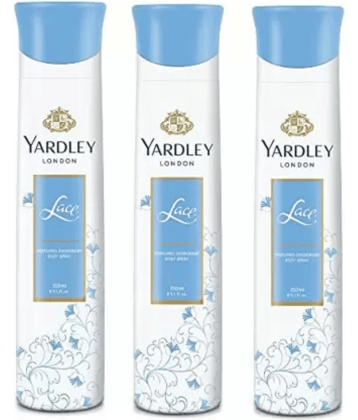 Yardley London Lace Body Spray - For Women , 150ML Each (Pack of 3) .