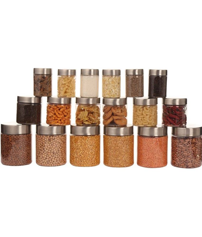 PearlPet 300ml,500ml,1000ml Plastic Transparent Multi-Purpose Container ( Set of 18 )