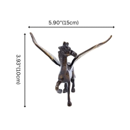 Flying Angel Brass Horse Showpiece for Home Decor,  Running Horse Statue, Decorative Home Office Showpiece Figurine