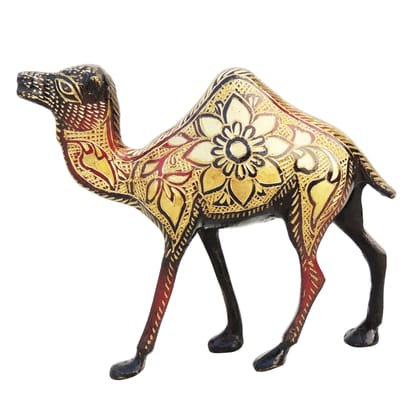 Handmade Brass Camel Showpiece Statue for Traditional Home Decoration, Height : 5.1 Inch (ANMAS142 E)