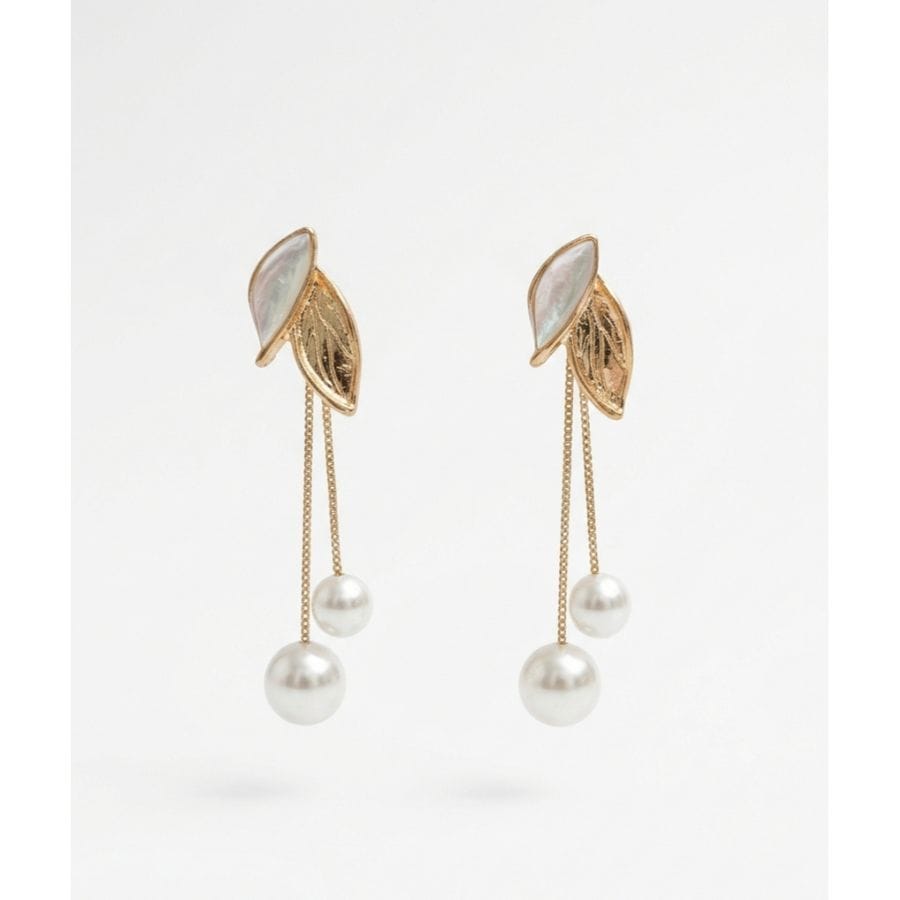 Earrings Gold-Toned Leaf